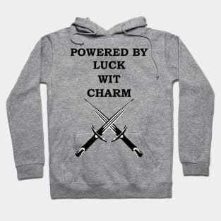 POWERED BY LUCK WIT CHARM ROGUE 5E Meme RPG Class Hoodie